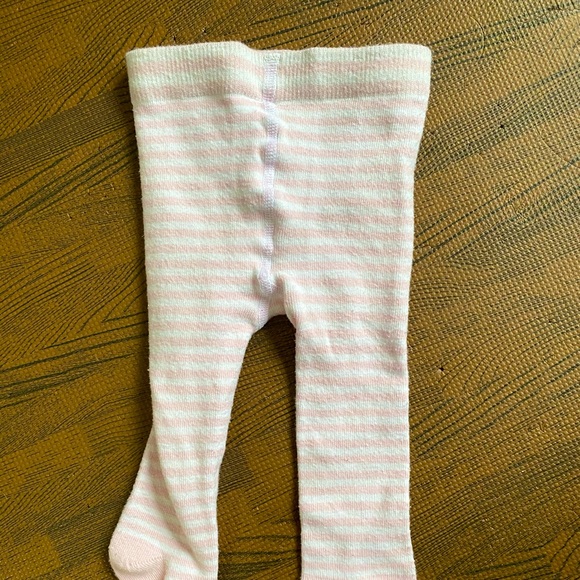 🌸3/$10🌸 0/3month pink and white striped tights - Picture 1 of 2